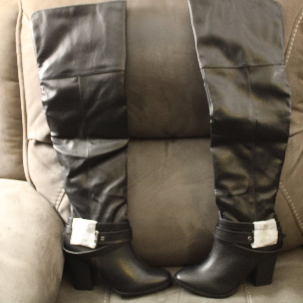 Over the knee leather boots